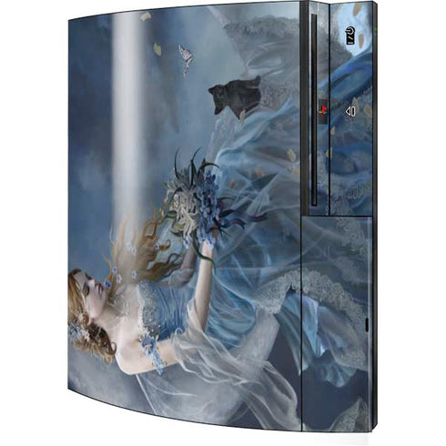 Fairy with Black Cat Sitting on Moon by Nene Thomas Playstation 3 & PS3 Skin